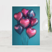 Heart shaped Balloons Valentine's Greeting カード (正面)