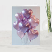 Heart shaped Balloons Valentine's Greeting カード (正面)