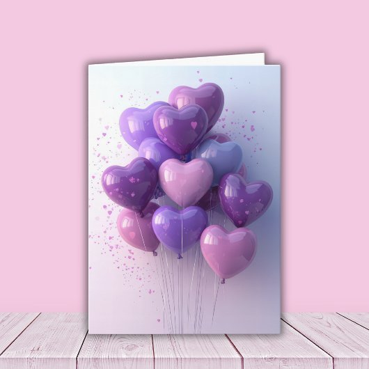 Heart shaped Balloons Valentine's Greeting カード