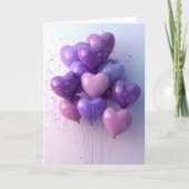 Heart shaped Balloons Valentine's Greeting カード (正面)