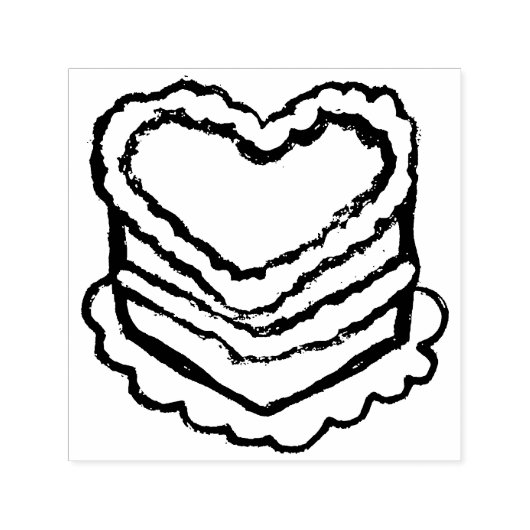 Heart Shaped Birthday Cake                         セルフインキングスタンプ (デザイン)