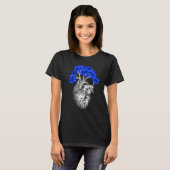 Heart shaped cactus  heart shaped succulent blue n tシャツ (正面フル)