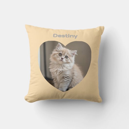 Heart-Shaped Cat Design クッション (正面)