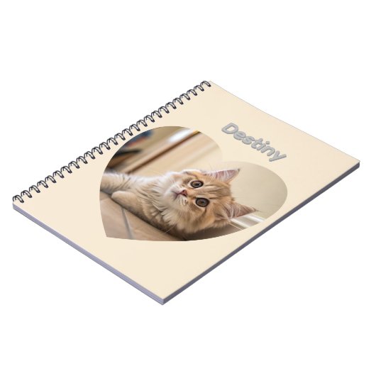 Heart-Shaped Cat Design ノートブック (左側)