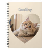 Heart-Shaped Cat Design ノートブック (正面)