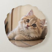 Heart-Shaped Cat Design ラウンドクッション (裏面)