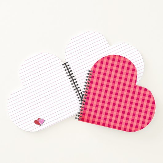 Heart Shaped Checked Tablecloth Pattern ノートブック (内部)