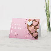 Heart shaped Cookies on pink ground Valentine's カード (正面)