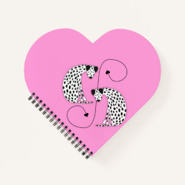 Heart shaped Dalmatian dogs  ノートブック