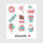 Heart Shaped Desserts Stickers シール (シート)