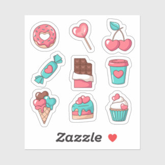 Heart Shaped Desserts Stickers シール