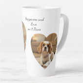 Heart-Shaped Dog Design – “Happiness on Four Paws” カフェラテマグ (右アングル)
