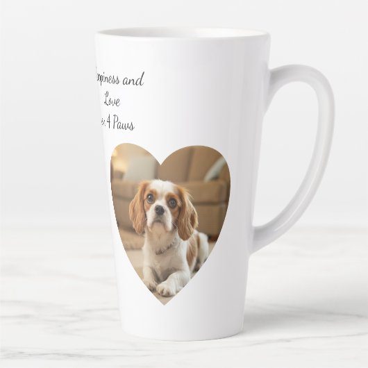Heart-Shaped Dog Design – “Happiness on Four Paws” カフェラテマグ (右)