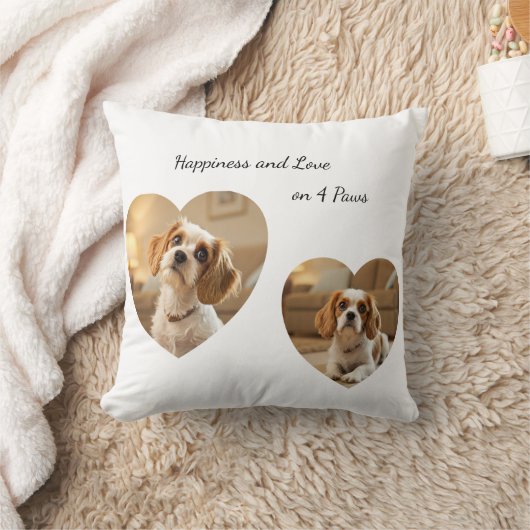 Heart-Shaped Dog Design – “Happiness on Four Paws” クッション (ブランケット)