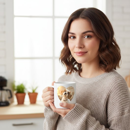 Heart-Shaped Dog Design – “Happiness on Four Paws” ジャンボコーヒーマグカップ