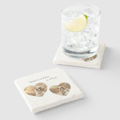 Heart-Shaped Dog Design – “Happiness on Four Paws” ストーンコースター (横)