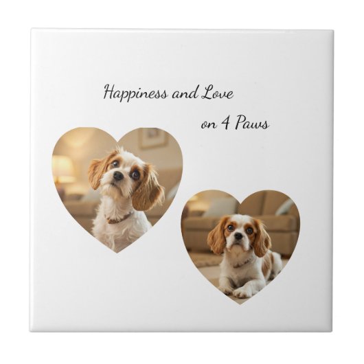 Heart-Shaped Dog Design – “Happiness on Four Paws” タイル (正面)