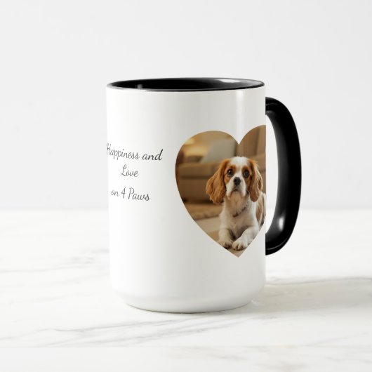 Heart-Shaped Dog Design – “Happiness on Four Paws” マグカップ (正面右)