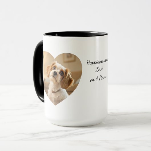 Heart-Shaped Dog Design – “Happiness on Four Paws” マグカップ (正面左)