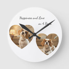 Heart-Shaped Dog Design – “Happiness on Four Paws” ラウンド壁時計