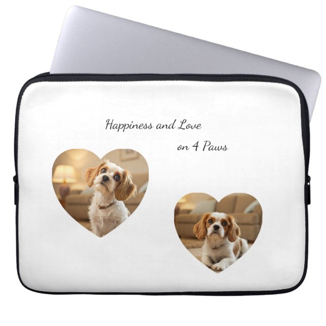 Heart-Shaped Dog Design – “Happiness on Four Paws” ラップトップスリーブ (正面)