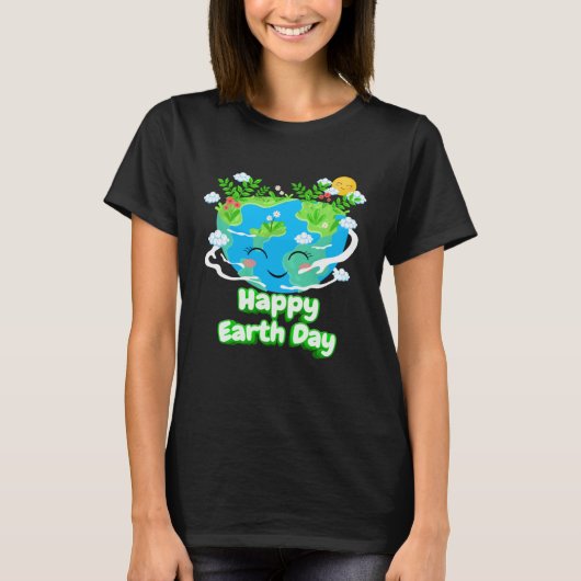 Heart Shaped Earth Day Everyday Bees World Environ Tシャツ (正面)