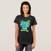 Heart Shaped Earth Day Everyday Bees World Environ Tシャツ (正面フル)