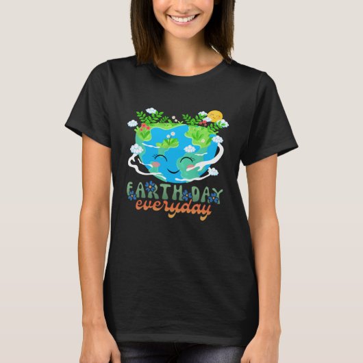 Heart Shaped Earth Day Everyday Bees World Environ Tシャツ (正面)