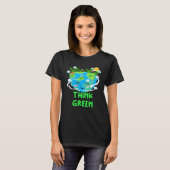 Heart Shaped Earth Day Everyday Bees World Environ Tシャツ (正面フル)
