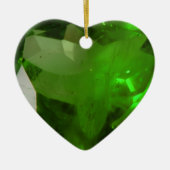 Heart‑Shaped Emerald セラミックオーナメント (正面)