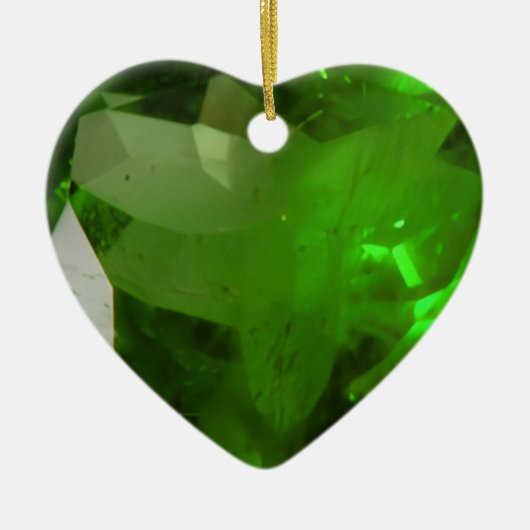 Heart‑Shaped Emerald セラミックオーナメント (正面)