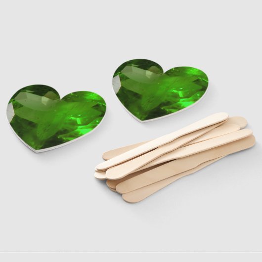 Heart‑Shaped Emerald ハンドファン (組立なし)