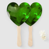 Heart‑Shaped Emerald ハンドファン (正面&裏面)