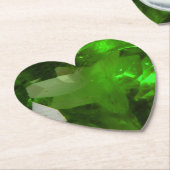 Heart‑Shaped Emerald ペーパーコースター (アングル)