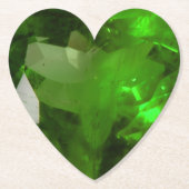 Heart‑Shaped Emerald ペーパーコースター (正面)