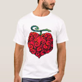 Heart-Shaped Flame Fruit Graphic Tee – Cute Tropic Tシャツ (正面)