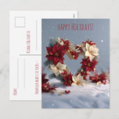 Heart-shaped floral arrangement on Christmas  シーズンポストカード (正面/裏面)