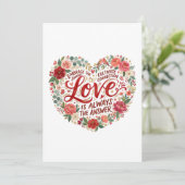 Heart-Shaped Floral Typography 招待状 (スタンド正面)