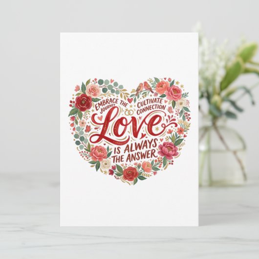 Heart-Shaped Floral Typography 招待状 (スタンド正面)