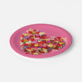 Heart-shaped Floral Valentine Love Arrangement ペーパープレート (アングル)