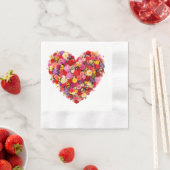 Heart-shaped Floral Valentine Love Arrangement 縁ありカクテルナプキン (インサイチュ)