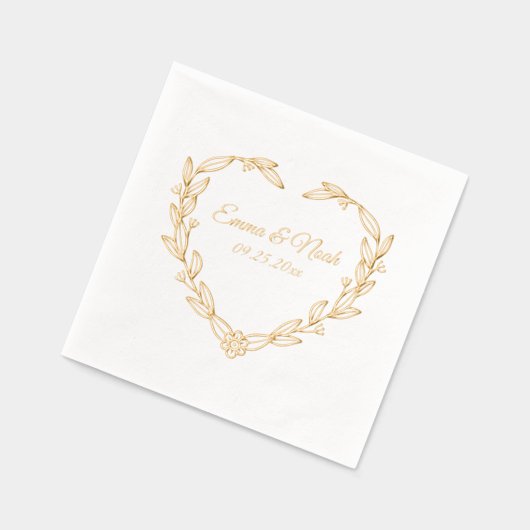 Heart Shaped Floral Wedding 箔ナプキン (左)