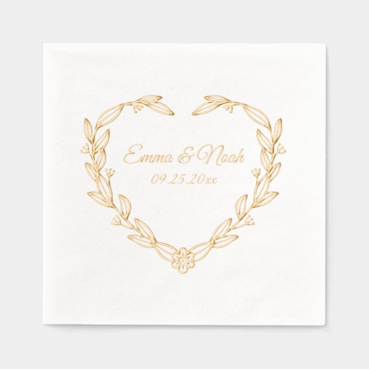 Heart Shaped Floral Wedding 箔ナプキン (正面)