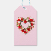 Heart Shaped Floral Wreath Roses Daisies Tulips ギフトタグ (正面)