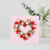 Heart Shaped Floral Wreath Roses Daisies Tulips シーズンカード (スタンド正面)