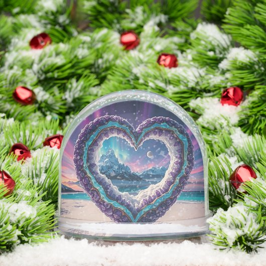 Heart-Shaped Ice Sculpture with Aurora (クリスマス)