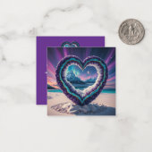Heart-Shaped Ice Sculpture with Aurora ノートカード (正面/裏面インサイチュ)
