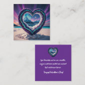 Heart-Shaped Ice Sculpture with Aurora ノートカード (正面/裏面)