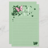 Heart-Shaped Leaves Bouquet Stationery 便箋 (正面/裏面)