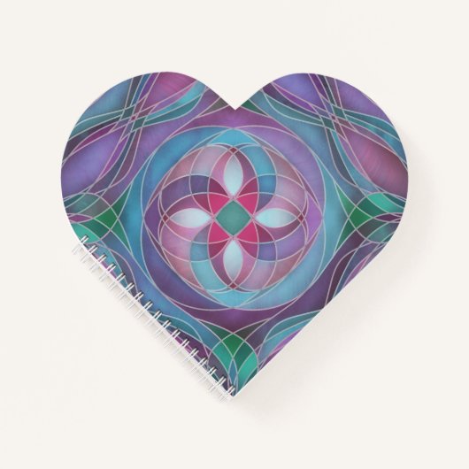 Heart-Shaped “Lemurian Ley Lines” Spiral Notebook ノートブック (正面)